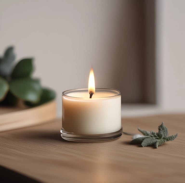 Soft towels and aromatic oils arranged neatly, ready for a calming session.