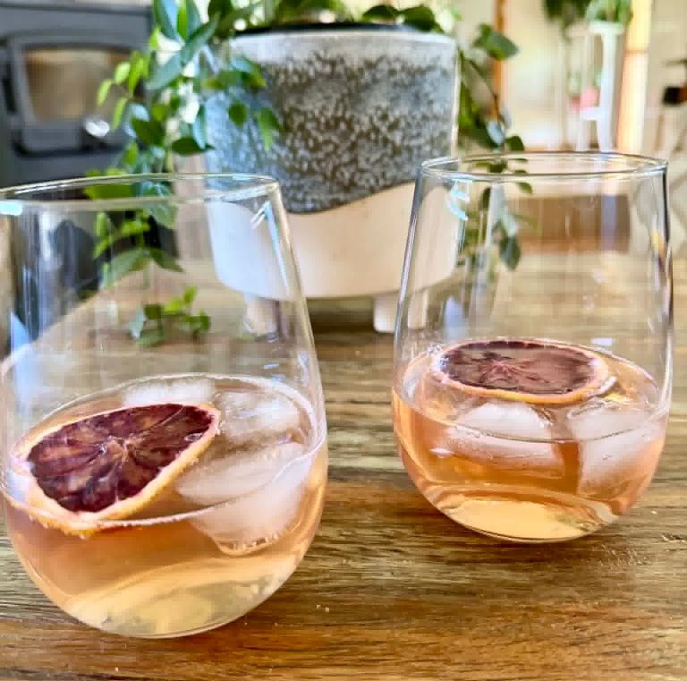 Blood orange thirsty slice in a Gin and Tonic