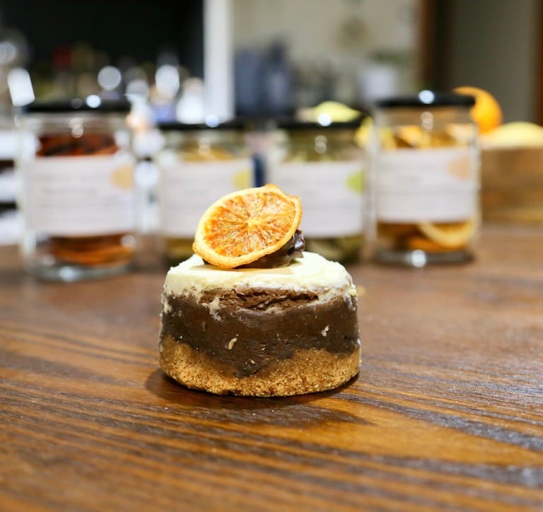 orange slice on a cake