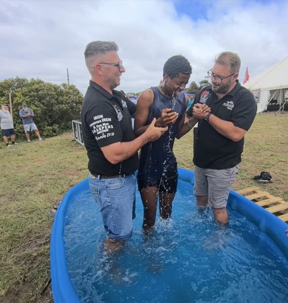 Baptism of one of our boy's we mentor