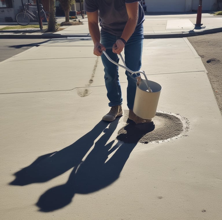 Fresh concrete being poured smoothly into a foundation mold.