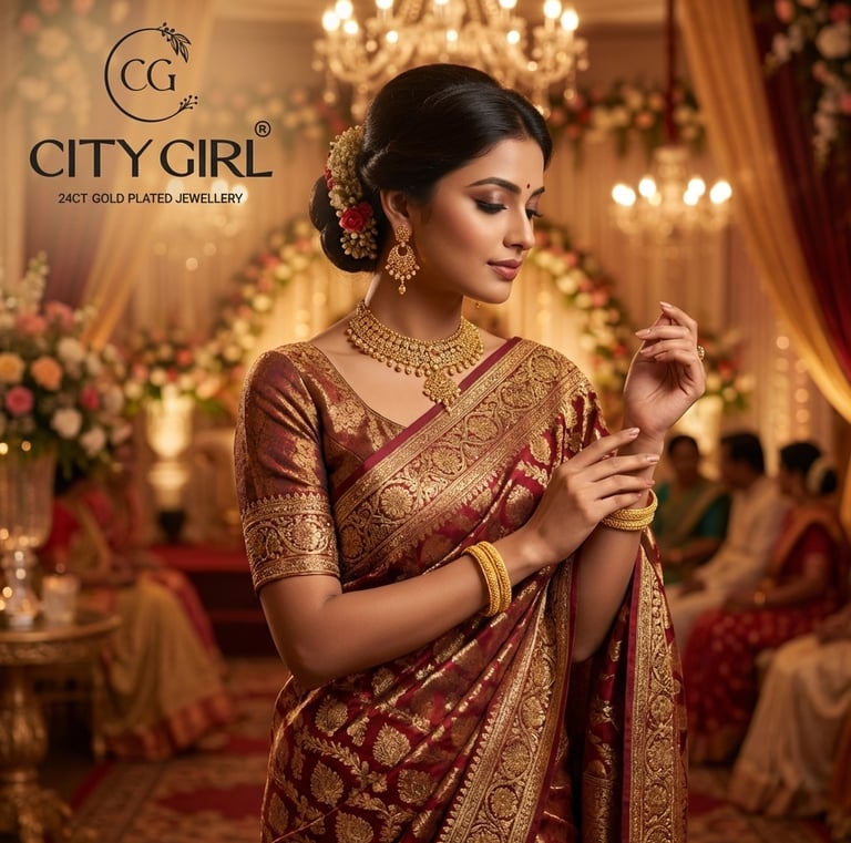 City Girl Jewellery - citygirlbangles - 18 Carat Gold Plated  - Bridal Wear - Bangles Set