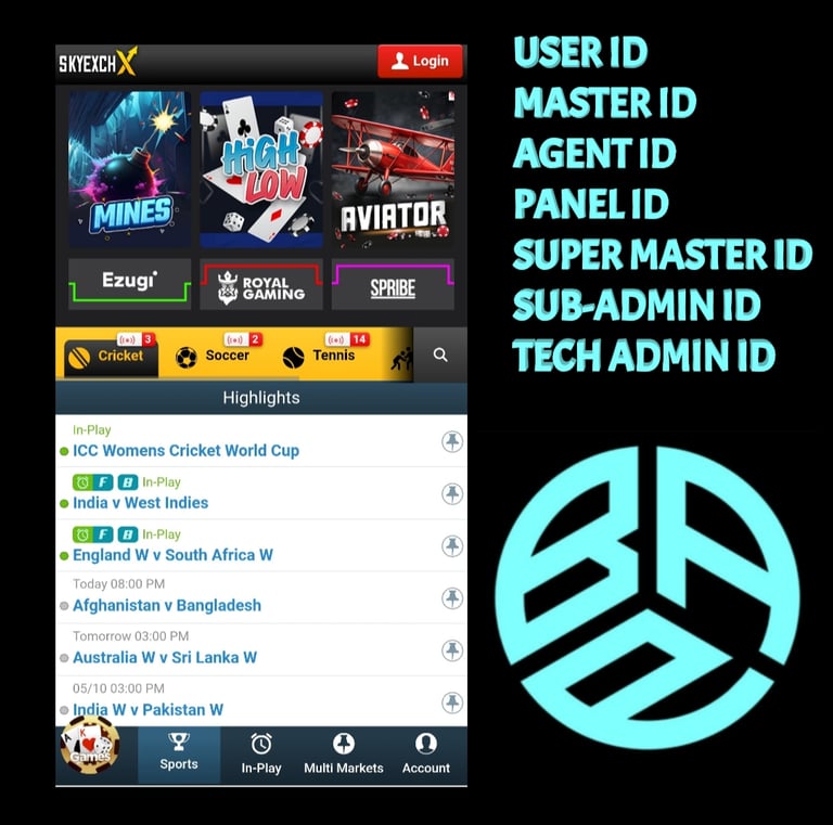 ONLINE CRICKET BETTING ID AVAILABLE DL MDL SMDL MASTER ID SUPER MASTER ID ADMIN ID AVAILABLE
