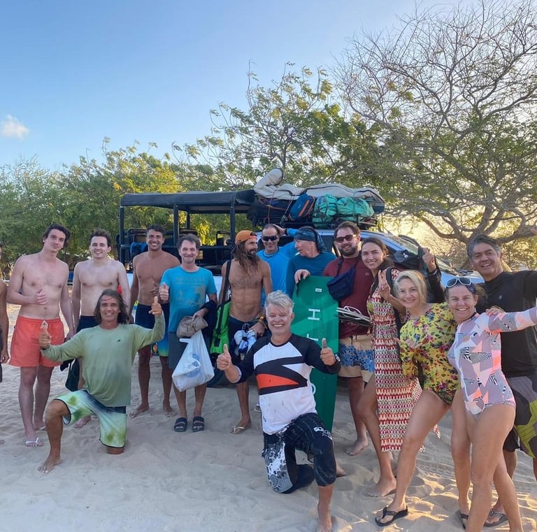 Full team and students after a beautiful day in Guriu