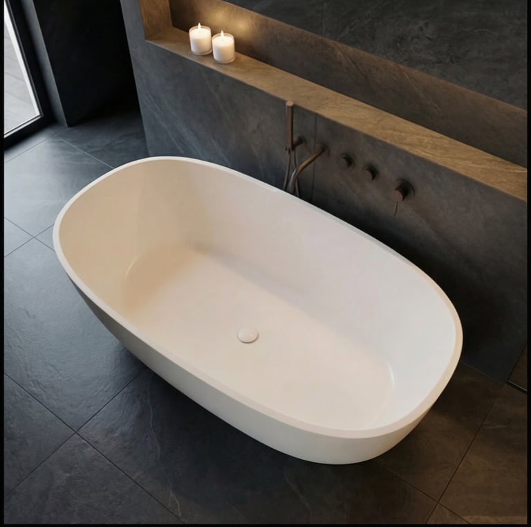 Modernes hochwertiges Badezimmer mit XXL-Großformatfliesen und fugenloser Keramikdusche in Mühldorf