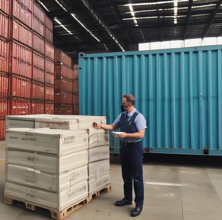 Close-up of a freight label being scanned for tracking.