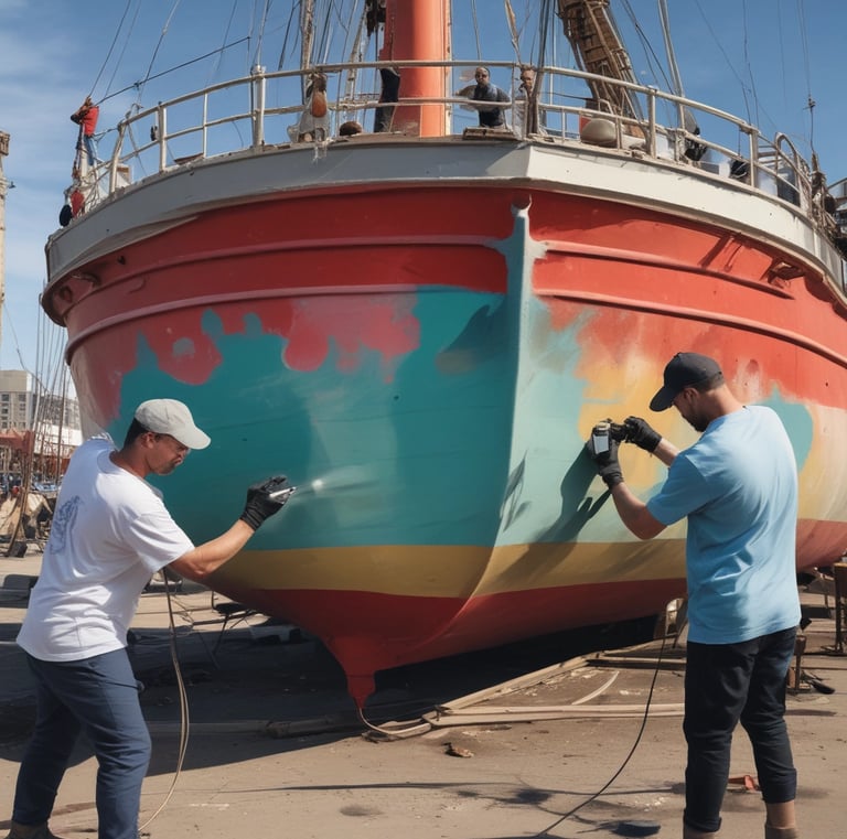 Close-up of a freshly painted wall in a rich navy blue shade.