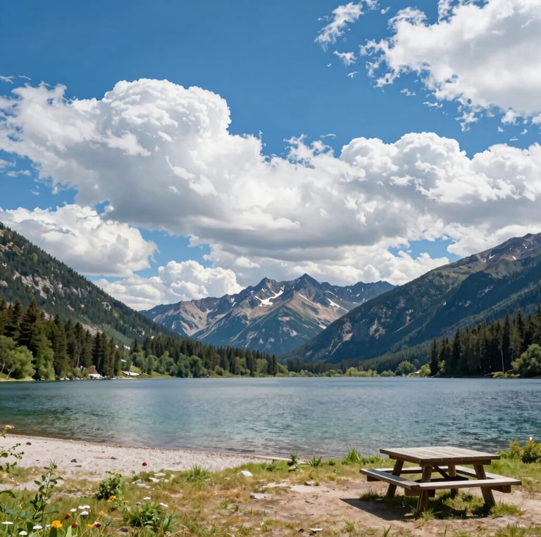 A quiet park bench surrounded by lush greenery, perfect for contemplation.
