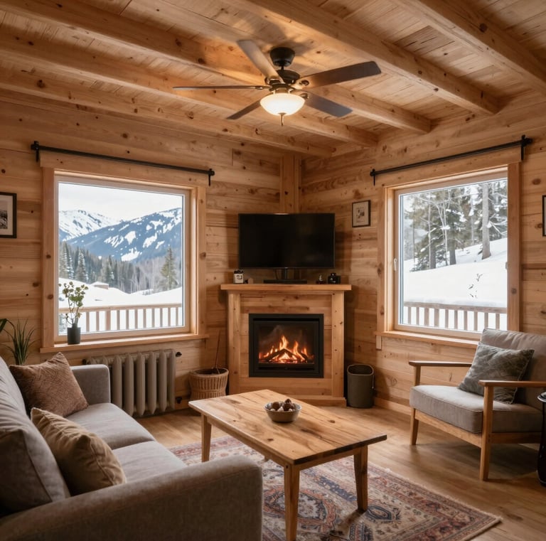 A close-up of a journal and pen resting on a wooden table.