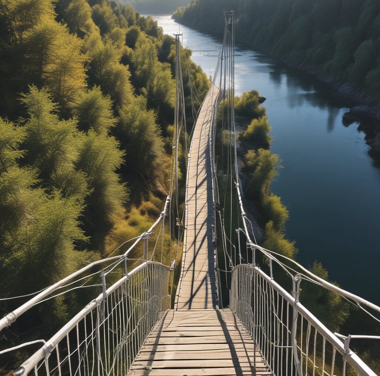 A peaceful path through a forest inviting a mindful walk.
