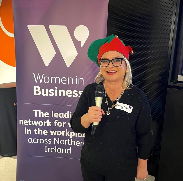 Vicky Blades speaking at a Women in Business event