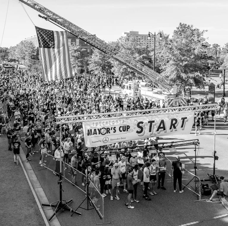 A jam packed starting line at the annual Tuscaloosa Mayor's Cup event in Tuscaloosa Alabama