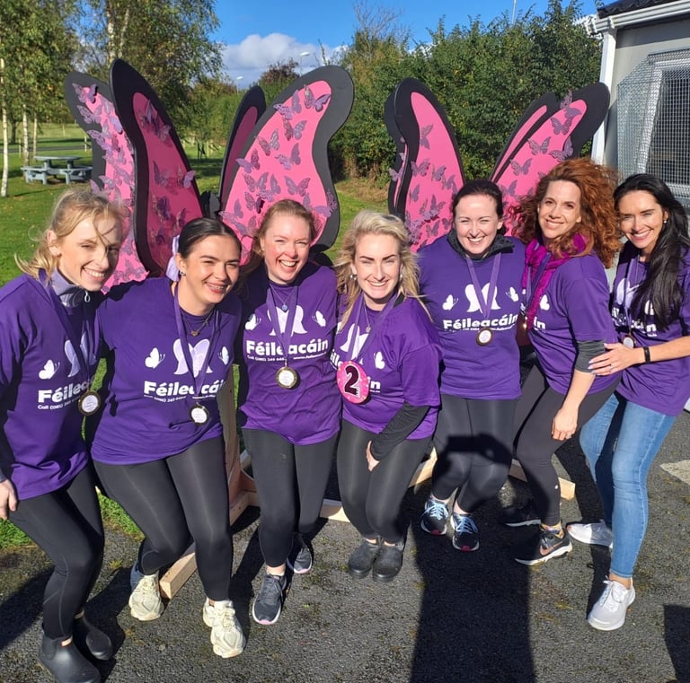 Group of runners dressed as butterflies for their annual Butterfly Foundation fundraiser race