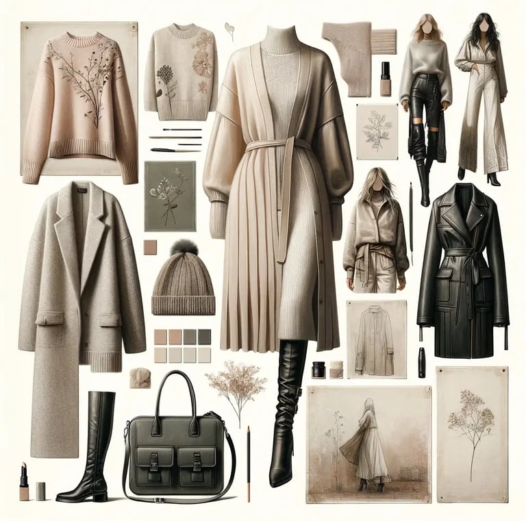 2026 m mados tendencijų moodboard, įkvėpimo šaltinis modelių gamybai