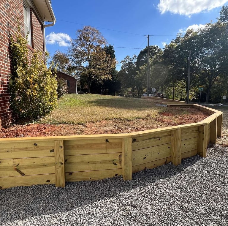 wood retaining wall