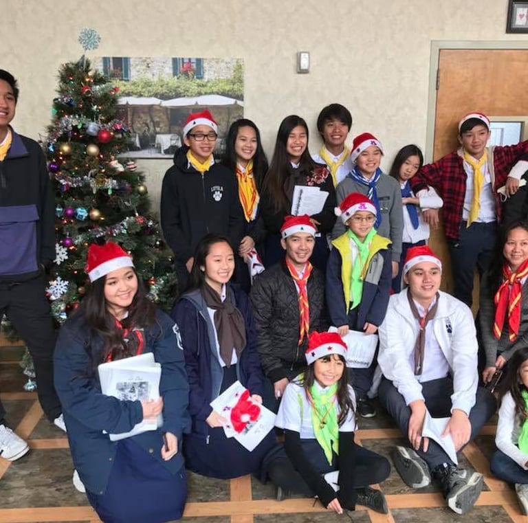 Christmas Caroling for the seniors! Proud of these boys and girls for singing
