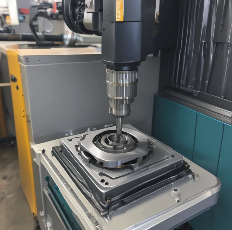 A workshop showcasing various bobinaj equipment.