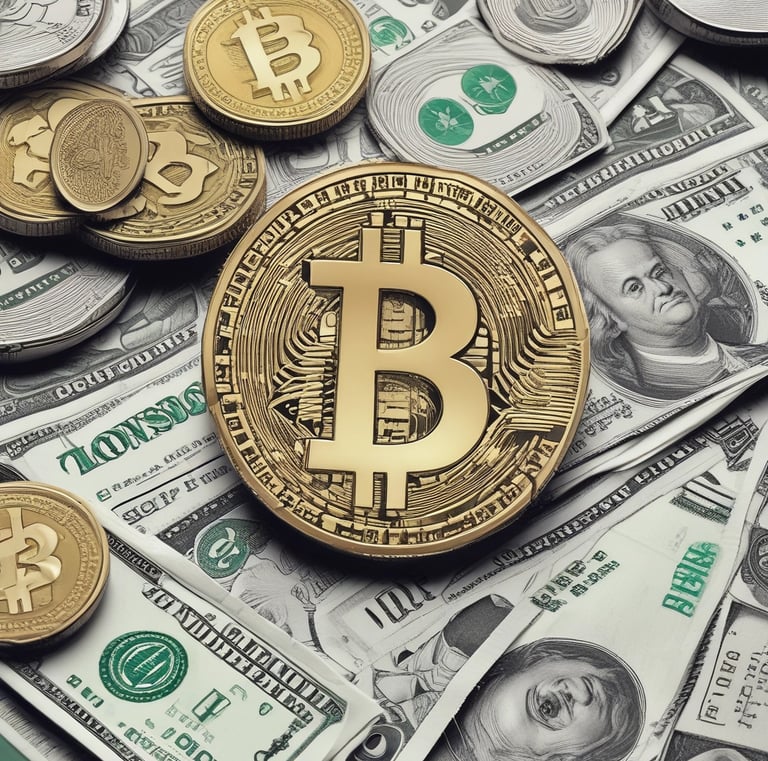 The word 'BLACKROCK' is displayed in bold, metallic 3D letters with a reflective effect, set against a light green background. The letter 'B' is stylized to resemble the Bitcoin symbol.