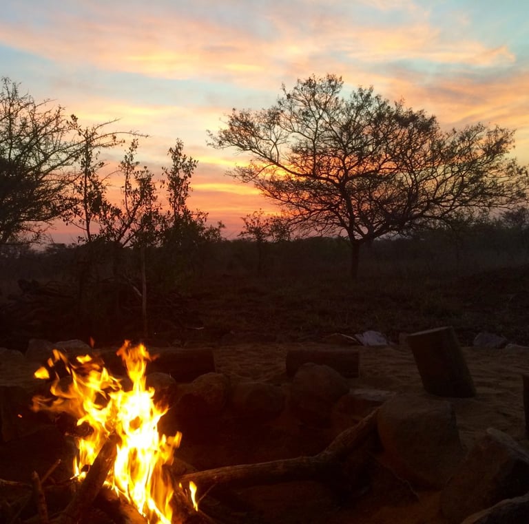 Firepit at Albizia self catering safari tents in Hluhluwe