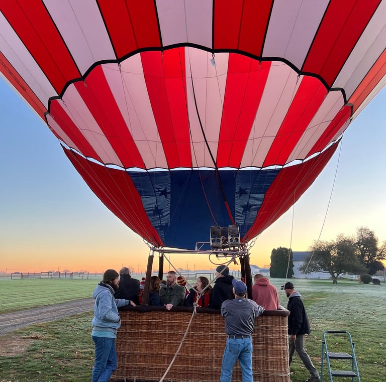 Hot air balloon ride over Watkins Glen, NY
