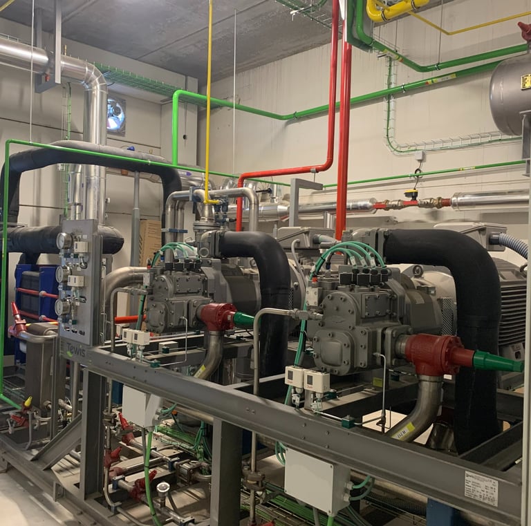 Compresores de R717 (amoniaco) para refrigerar las cámaras de una plataforma logística