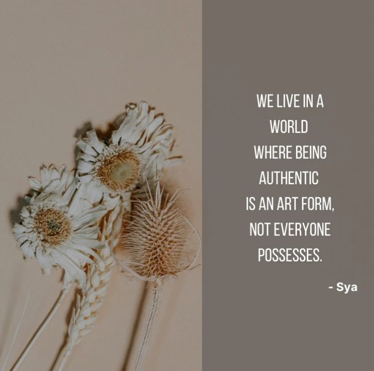 a quote about being a writer, with a photo of flowers