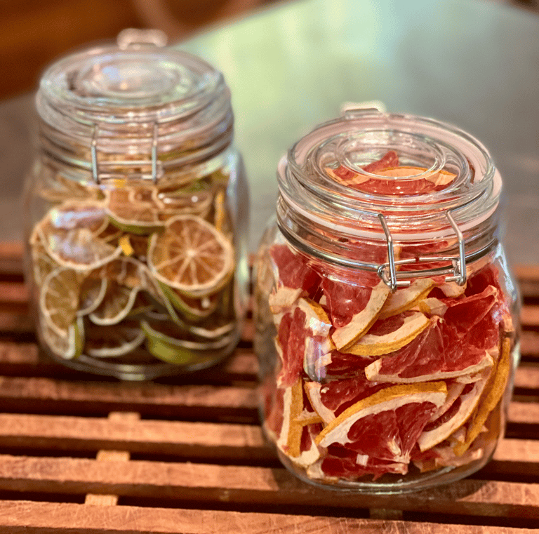 dried organic limes and grapefruit