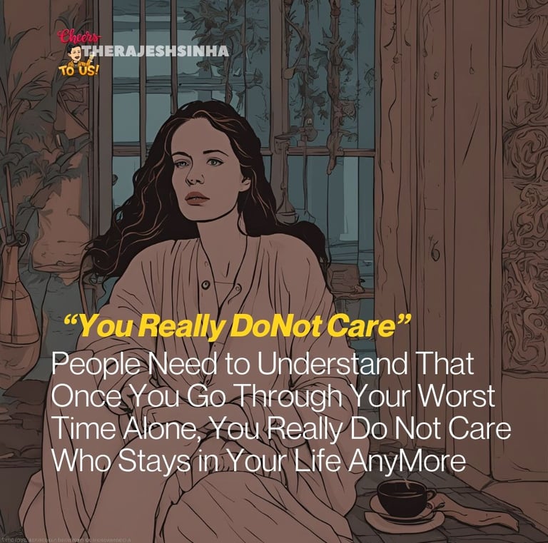 People Need to Understand That Once You Go Through Your Worst Time Alone, You Really Do Not Care Who Stays in Your Life AnyMo