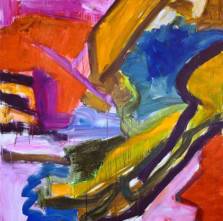 A painting of a colorful abstract painting