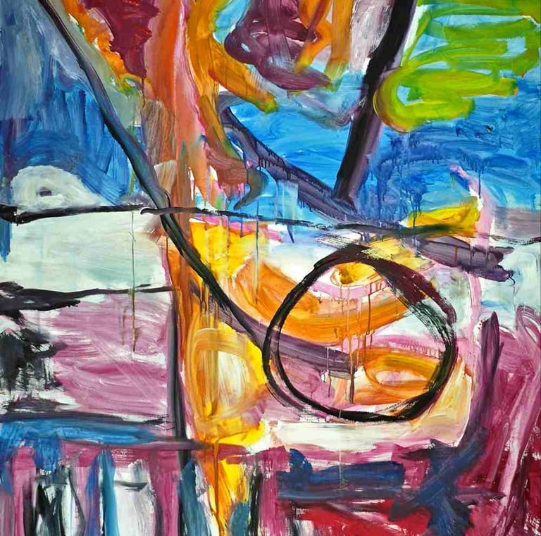 A painting of a person with a hat on