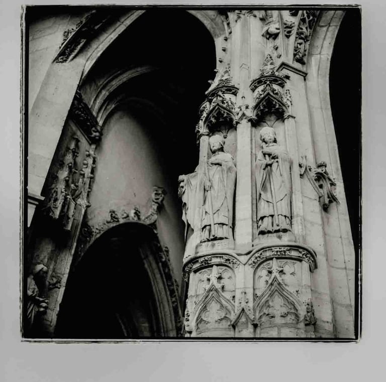 A column in an entrance to the church in Paris. Creator: Slawek Dejneka
