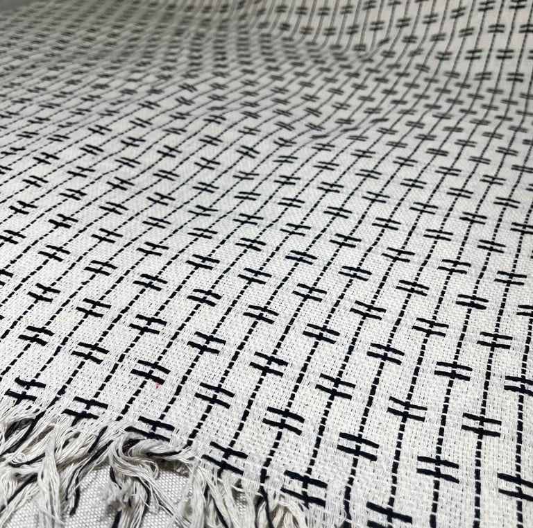 manta para sofa grande marfim e preto
