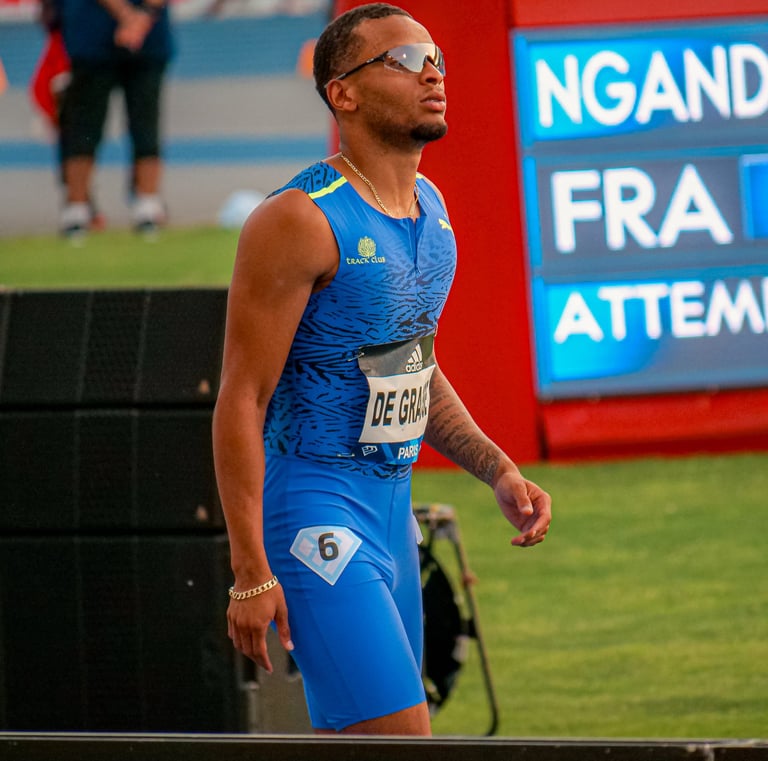 Portrait d'André De Grasse avant sa course
