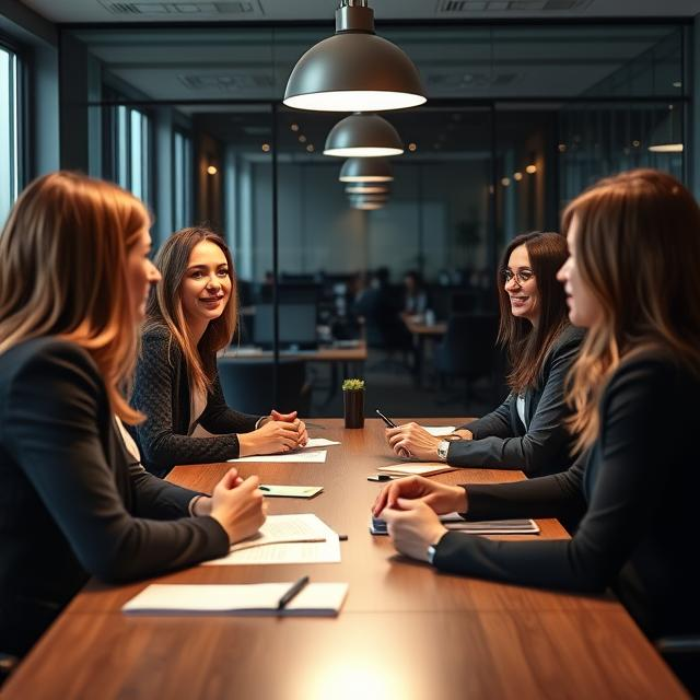 a group of people sitting around a table