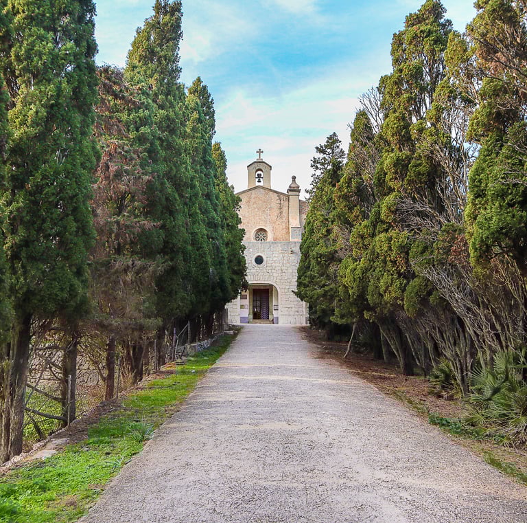 a church with a church steeple