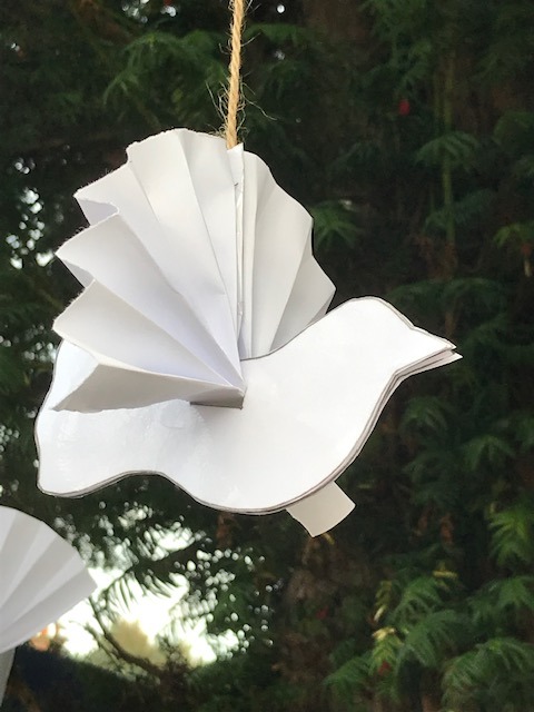 A paper peace dove
