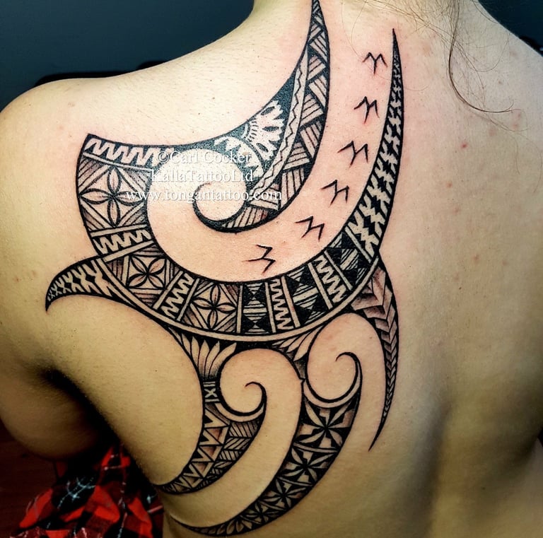 Polynesian shoulder blade tattoo Perth Australia 