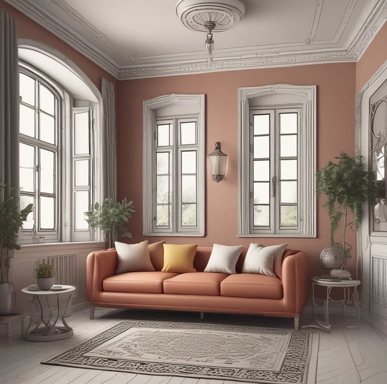 Close-up of various textured materials used in interior decoration.