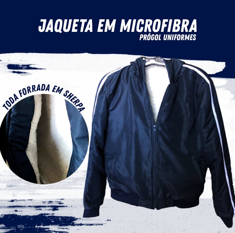 Jaqueta de microfibra forrada em sherpa