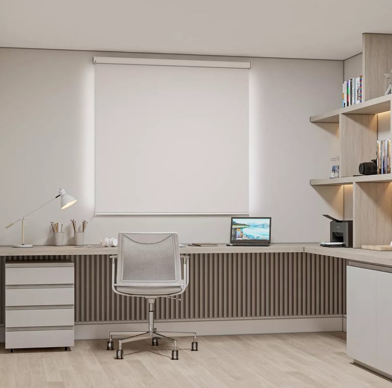 Persianas enrollables blackout para control total de luz y privacidad, fabricadas con materiales de 