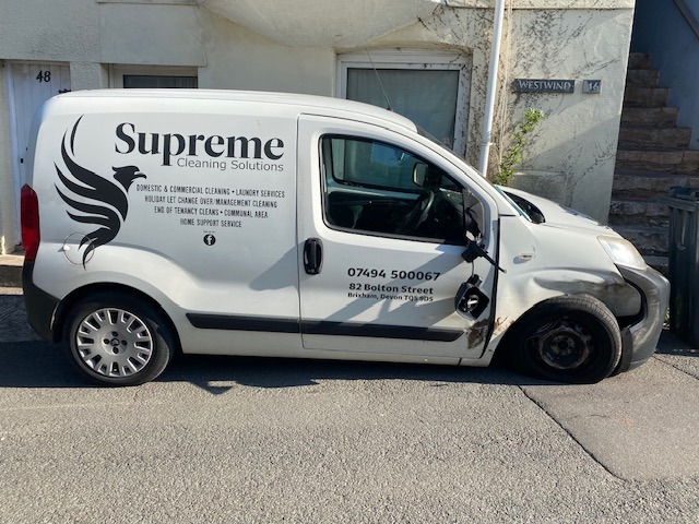 Not too smashed up Recovered after the driver collided and failed to leave her details 