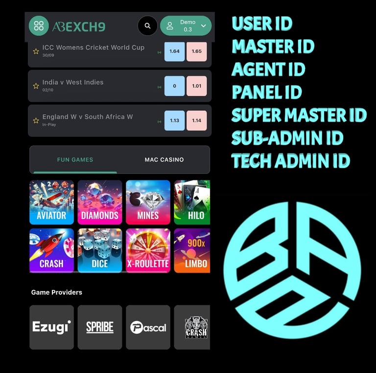 ONLINE CRICKET BETTING ID AVAILABLE DL MDL SMDL MASTER ID SUPER MASTER ID ADMIN ID AVAILABLE 