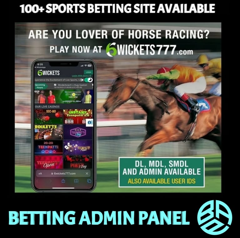 ONLINE CRICKET BETTING ID AVAILABLE DL MDL SMDL MASTER ID SUPER MASTER ID ADMIN ID AVAILABLE 