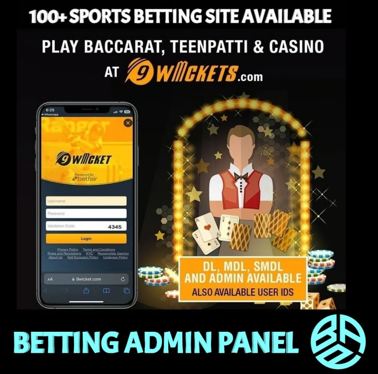 ONLINE CRICKET BETTING ID AVAILABLE DL MDL SMDL MASTER ID SUPER MASTER ID ADMIN ID AVAILABLE 