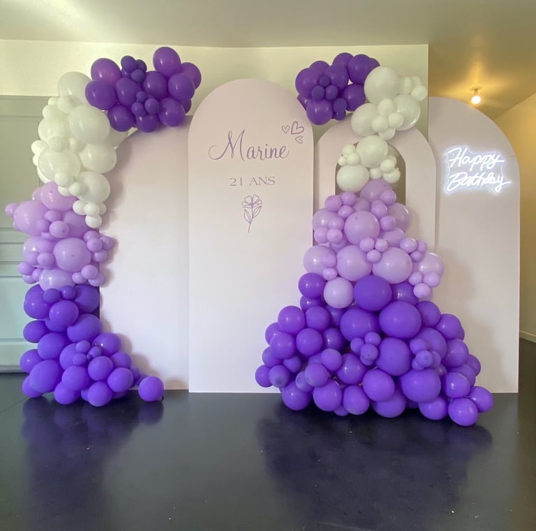 backdrop anniversaire thème lila