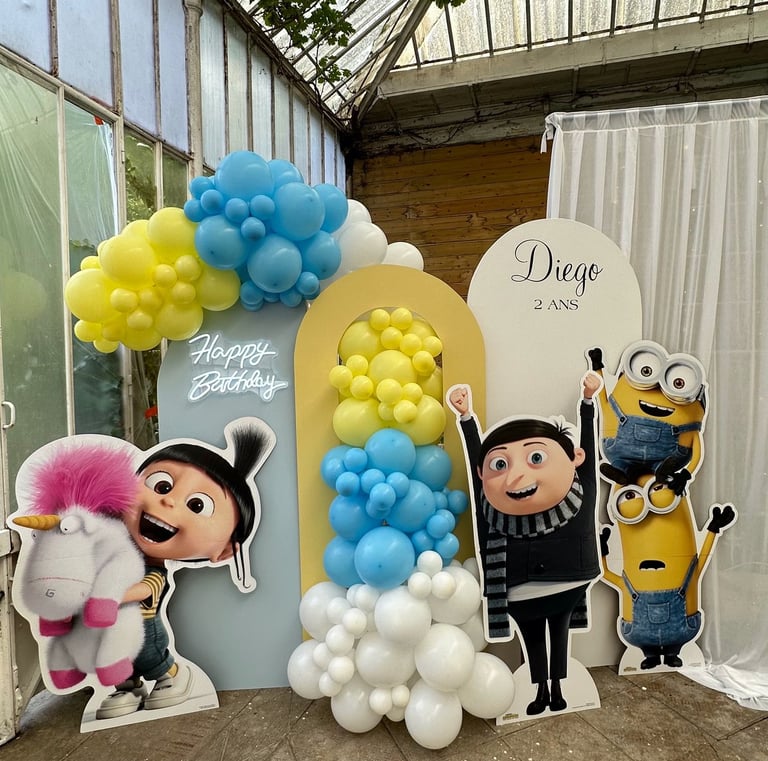 backdrop anniversaire thème les minions