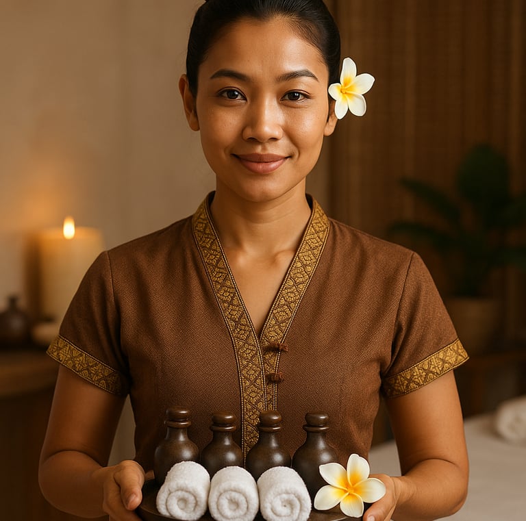 Therapist performing full body massage in Kharghar spa