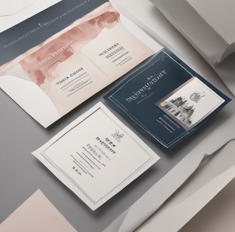 A neatly arranged collection of business cards on a table.