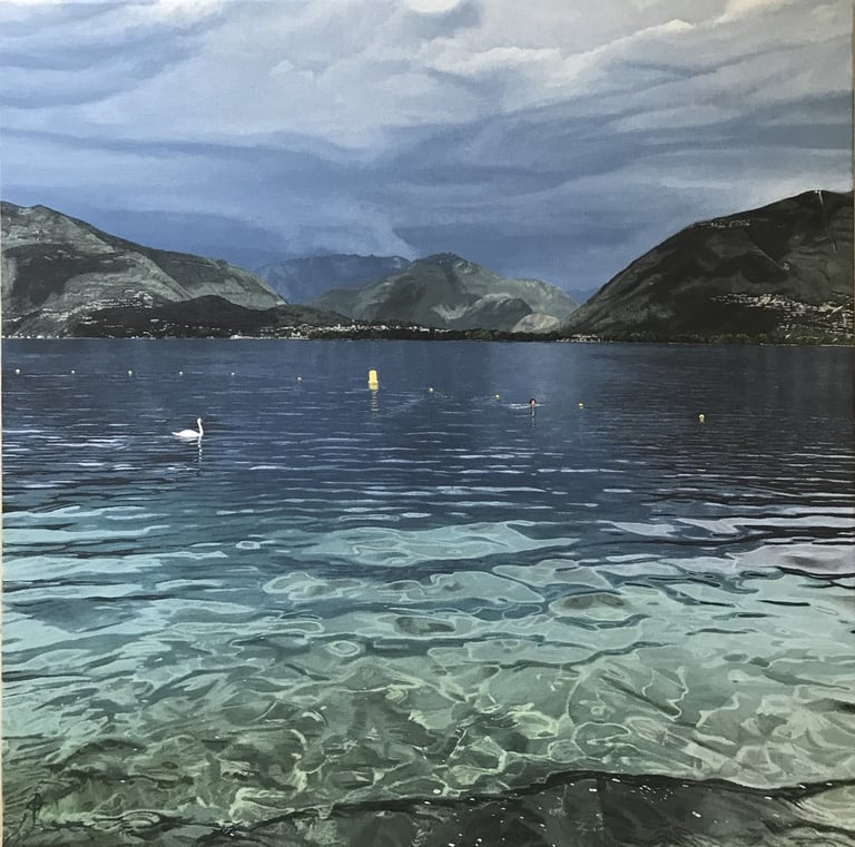 Tableau peinture à l'huile - Lac Majeur