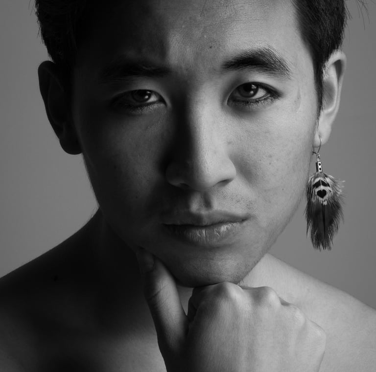 Black and white studio Portrait